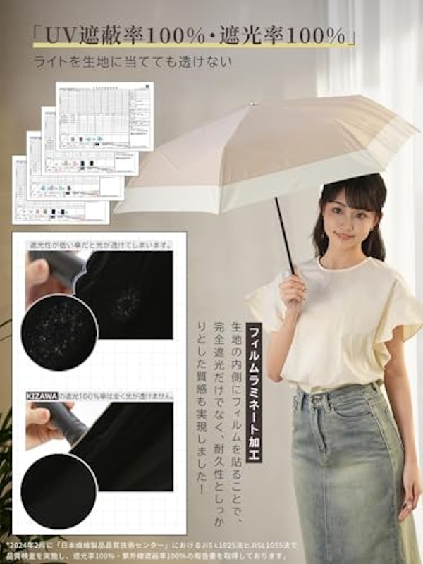 畳みやすい形状安定 折りたたみ日傘 Selfold~stella~ 3