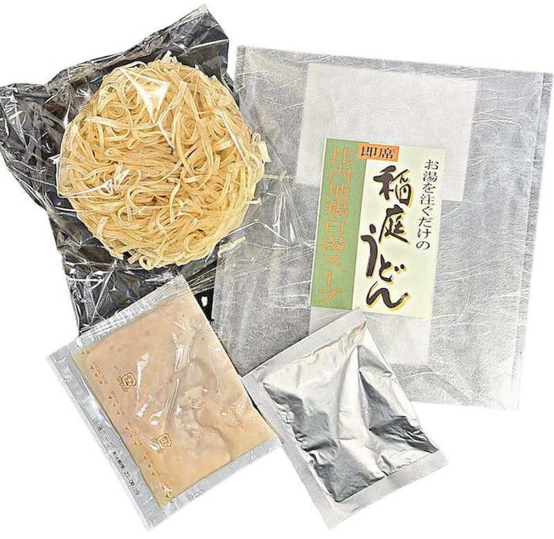 お湯を注ぐだけの 比内地鶏白湯スープ稲庭うどん 2