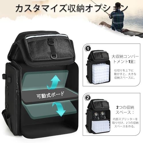 ロッドホルダー付き釣りバックパック 2