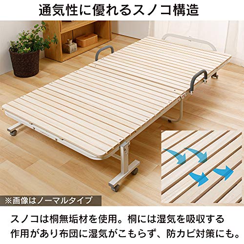 折りたたみすのこベッド キャスター付き 折りたたみベッド すのこベッド シングル 完成品 横揺れ防止 YAMANE