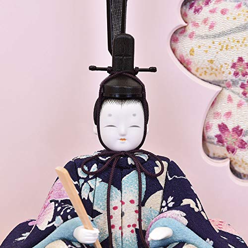 木目込人形 花模様 黒頭部