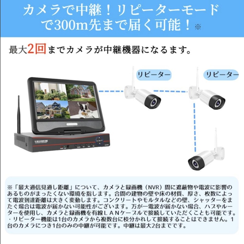 ワイヤレス防犯カメラセット 10