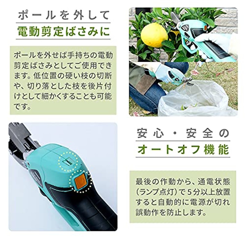 充電式 電動高枝切りばさみ 6