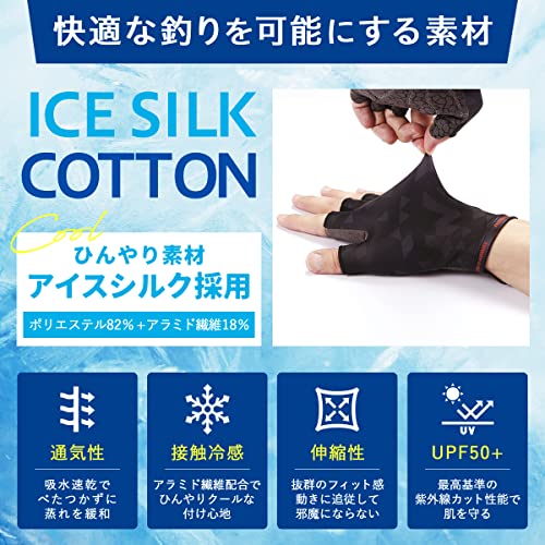 フィッシンググローブ 高グリップ UVカット 4
