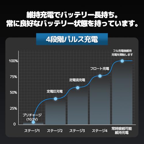自動パルスバッテリー充電器 4