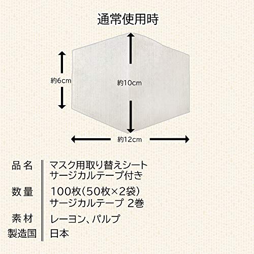 マスク用取り替えシート サージカルテープ付き 4