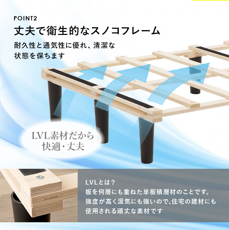 脚付きマットレスベッド 8