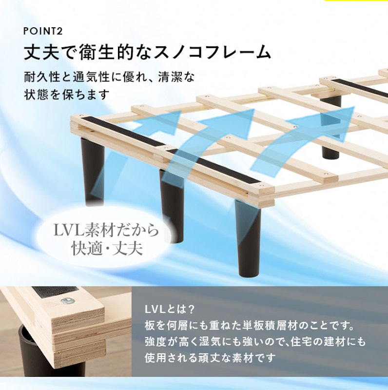 脚付きマットレスベッド 8