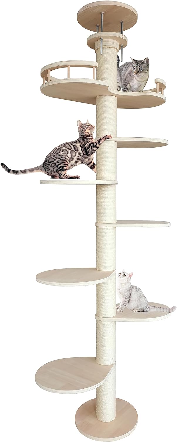 値引き交渉可能キャットタワー 木製 多頭猫飼い　幅90 x 奥行40 x 高さ100 cm