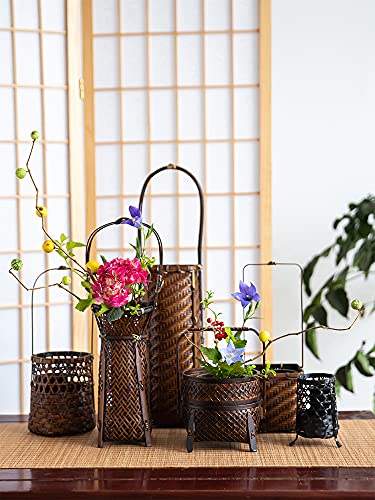 花籠　竹仙作　竹細工　一輪挿し 花籠 – 竹清堂