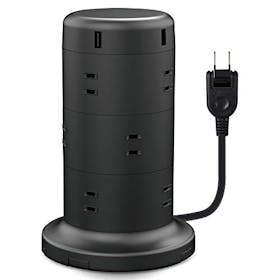 エレコム タワー型12口タップ2m ECT-0720BKを検証レビュー!電源タップ・延長コードの選び方も紹介 1