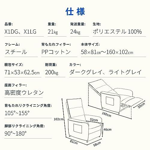 電動リクライニングソファ 8
