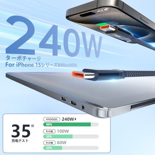 タイプc ケーブル 磁気自動収納 マグネット充電ケーブル 1.5M 3