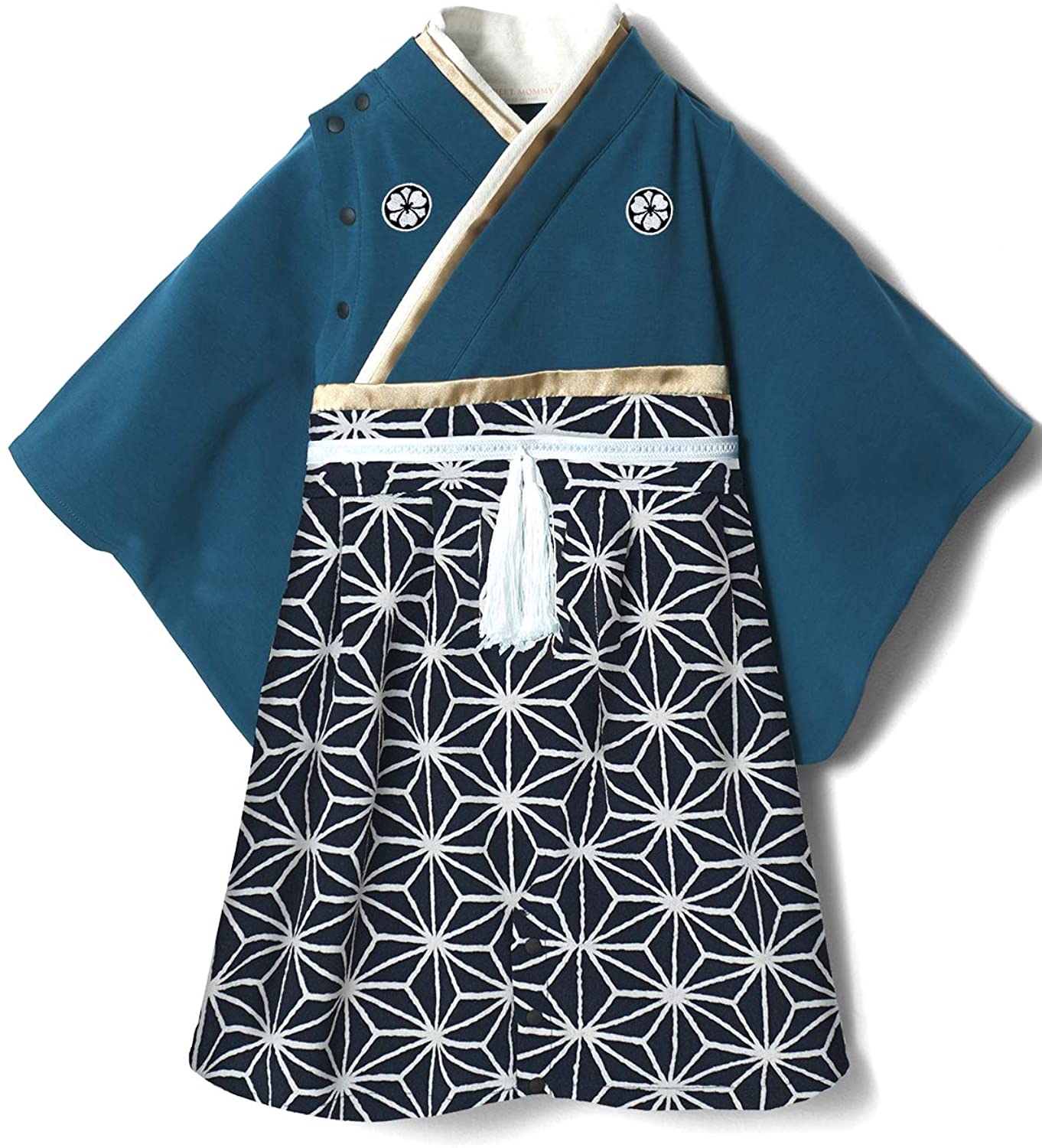 家紋刺繍付き 袴ロンパース 6
