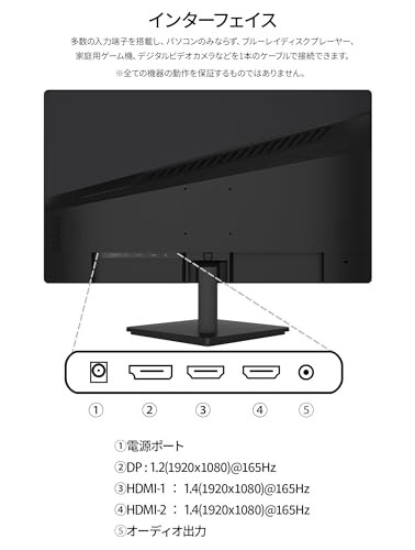 ゲーミングモニター 23.8インチ 165Hz JN-GT24FHDR165 Amazon.co.jp限定】JAPANNEXT JN-GT24FHDR165 24インチ フルHD