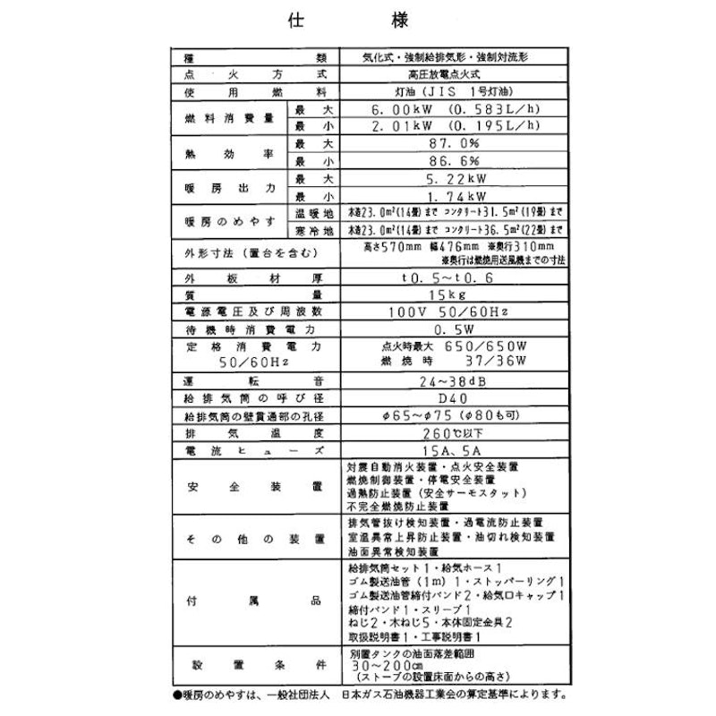 FF式温風ストーブ 5