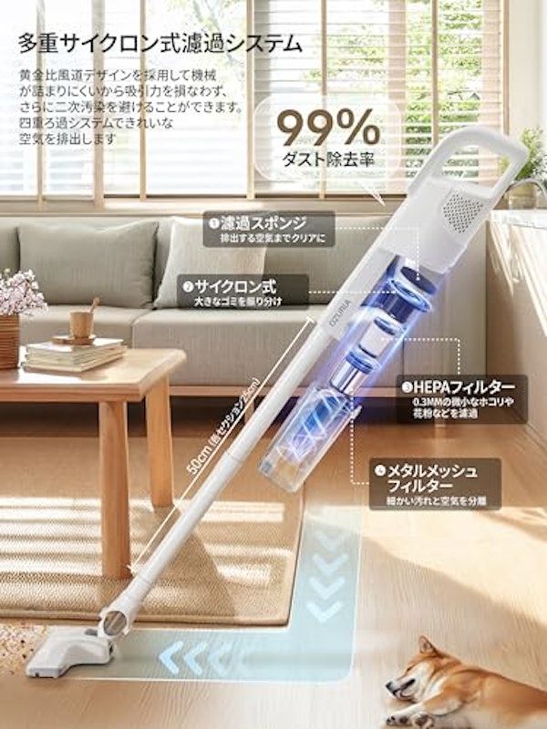 コード式スティック掃除機 3