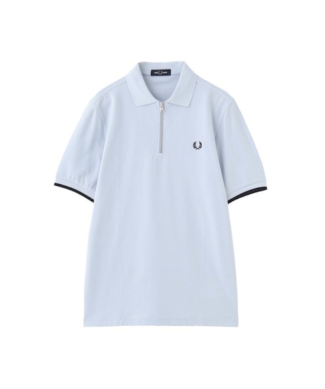 CREPE PIQUE ZIP NECK SHIRT 1