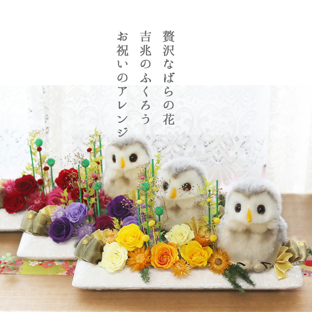 花長寿（ふくろう）プリザ 3