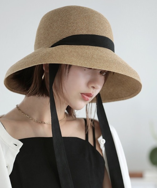 垂れロングリボン 麦わら帽子 2