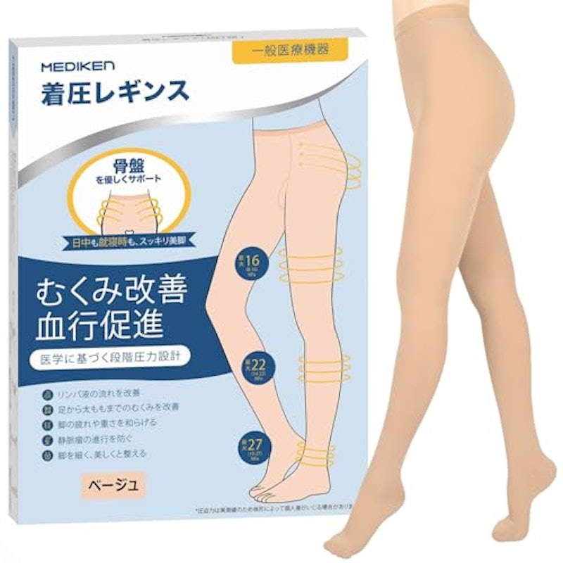 着圧レギンス 足つき