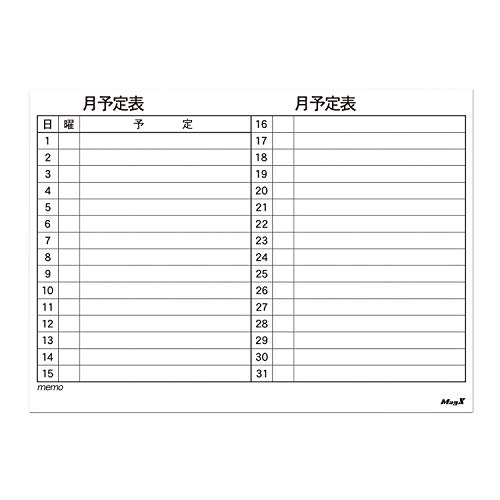マグネットスケジュールボードシート 月間予定表 1