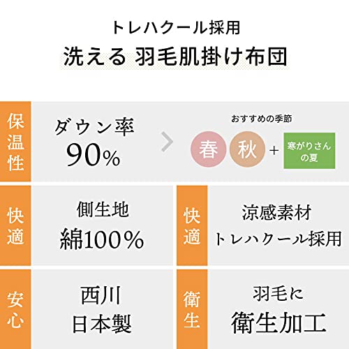 涼感羽毛肌掛け布団 2