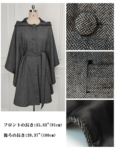 ウール混 ケープコート 5