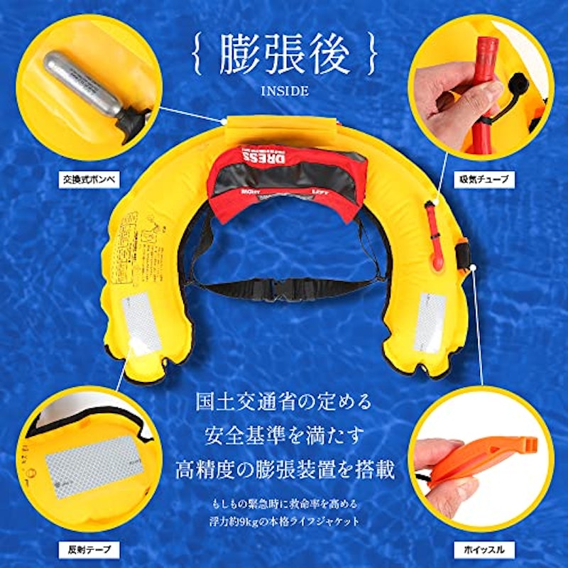 自動膨張式ライフジャケット ウエストタイプ 6