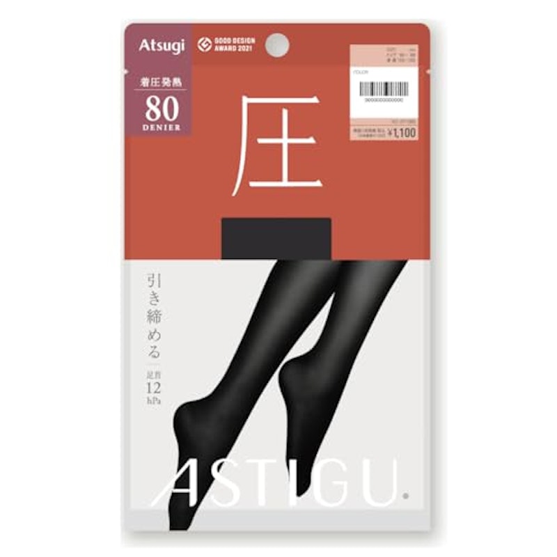 圧 引き締める 80デニールタイツ