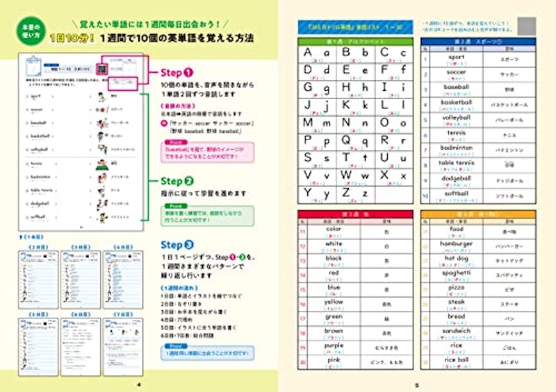 毎日ちょっと 365日ドリル 英語 1日付・教科・職業 4