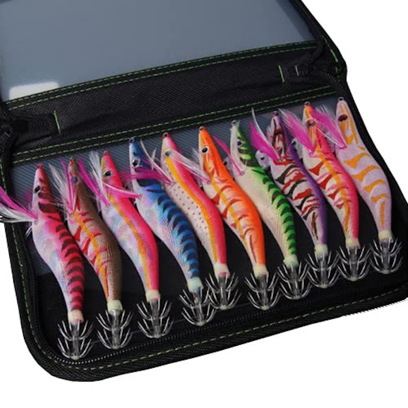 エギング(ラトル入り) セット 10本セット 3号 エギングセット エギ 餌木 釣り フィッシング ケース イカ釣り 1