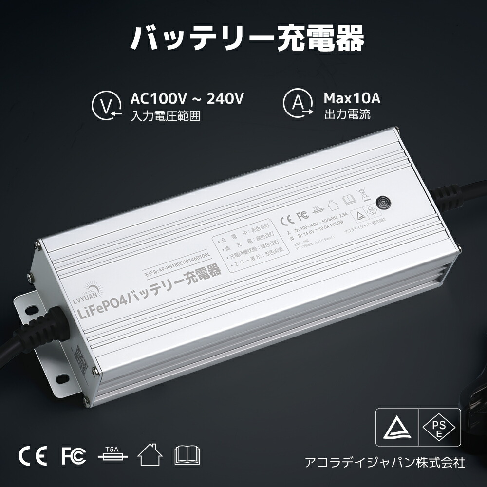 LiFePO4 リチウムイオンバッテリー専用充電器 4