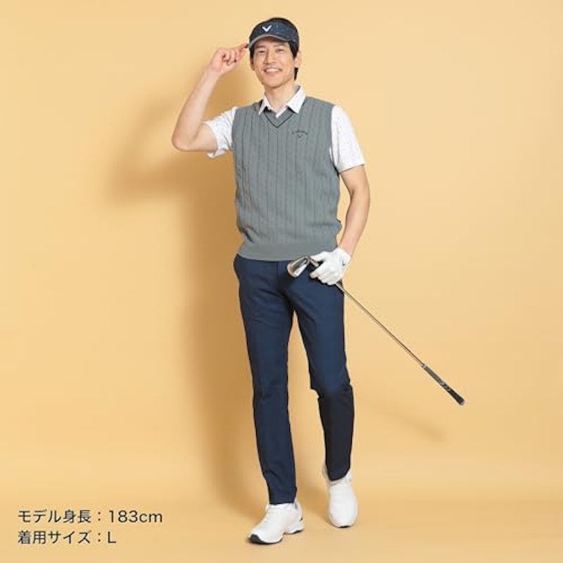 ヘリンボーンVネックニットベスト 4