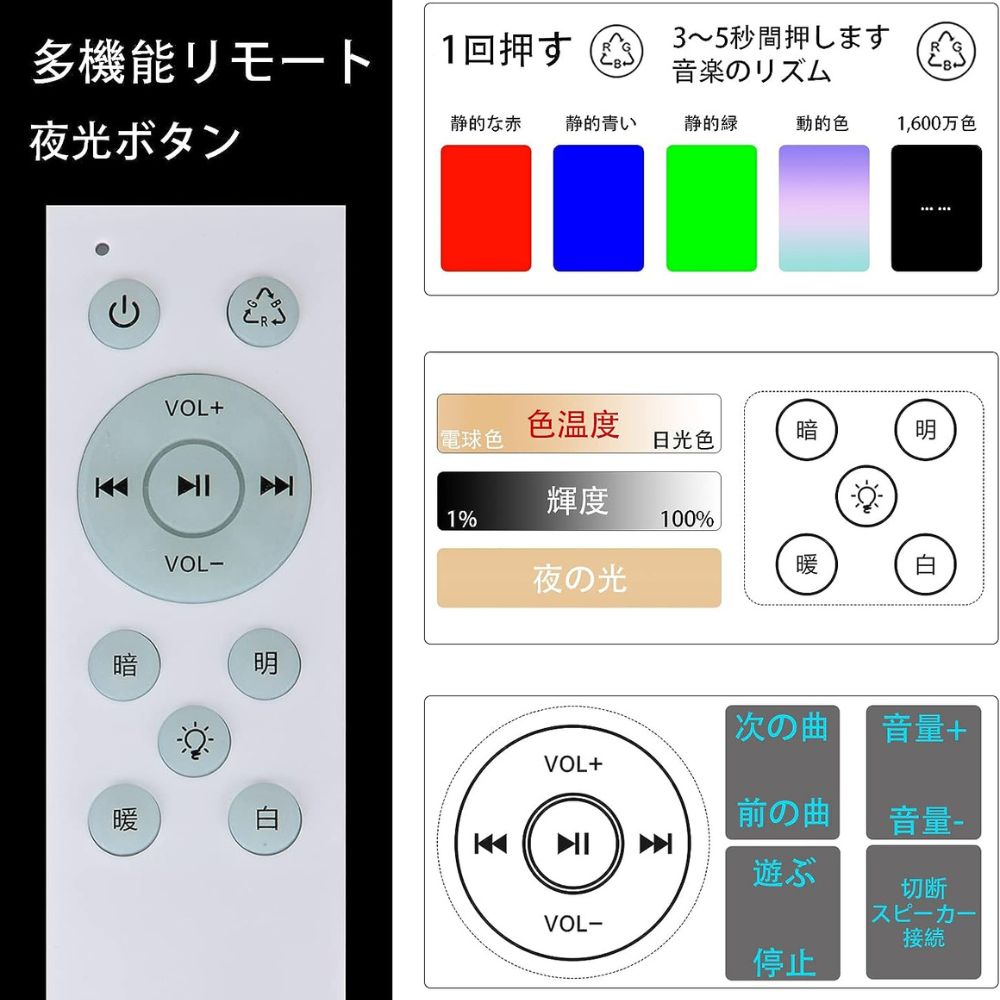 スピーカー搭載シーリングライト 2