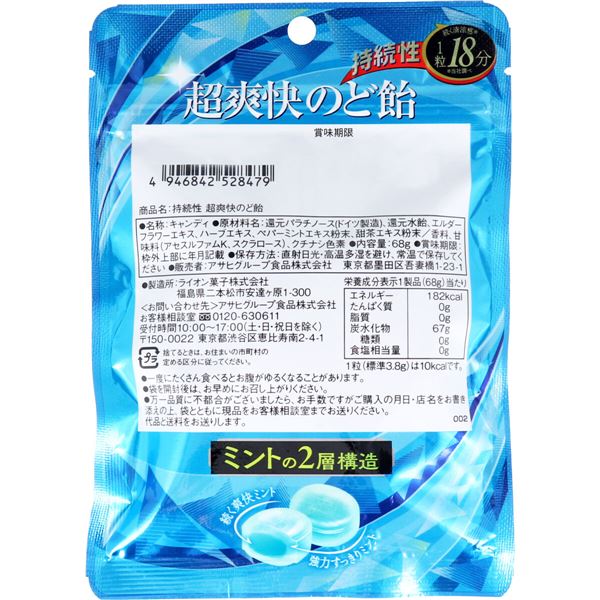 持続性 超爽快のど飴 2