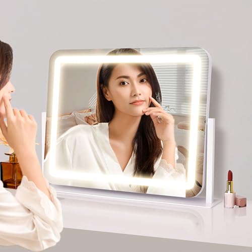 ANYHI 女優ミラー 72x56cm 大型ハリウッドメイクミラー 卓上女優ミラー