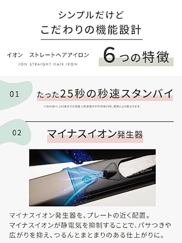 チタニウム イオンストレート ヘアアイロン 2
