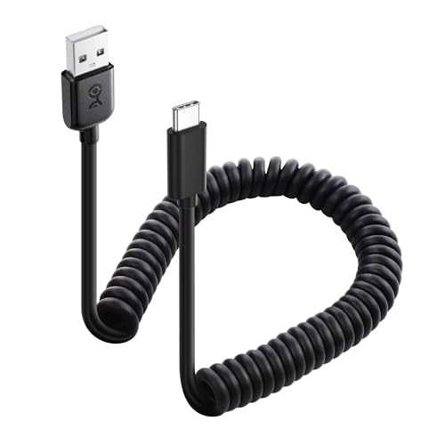 Coiled USB-C to USB-A Charging Cable 1