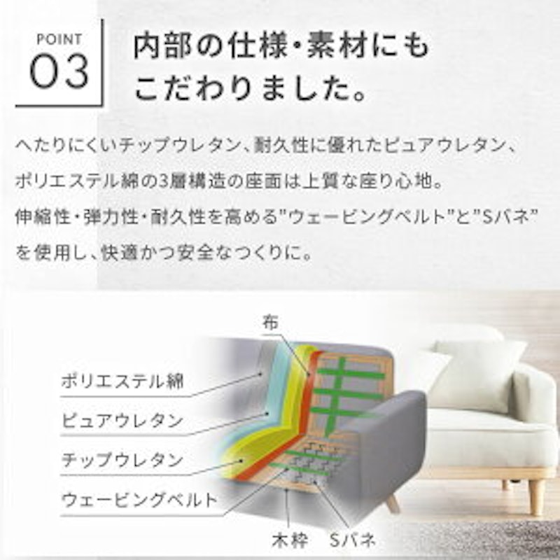 北欧風コンパクトカウチソファ 4