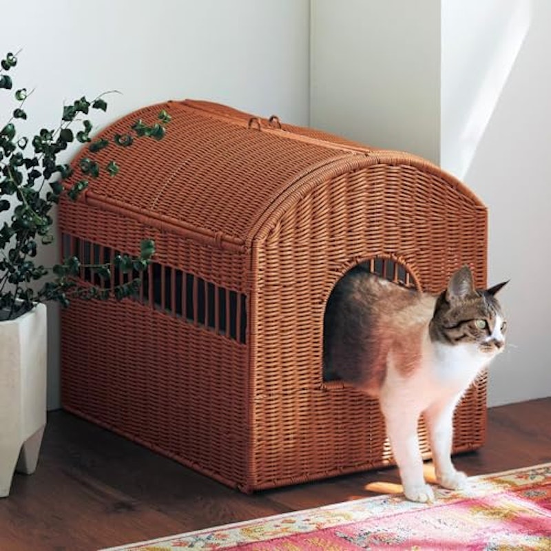 洗えるラタン調の猫トイレカバー 1