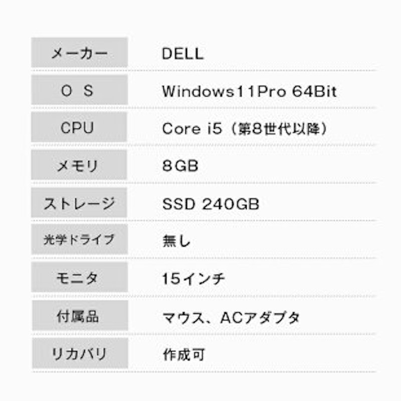 再生中古パソコン DELL製 2