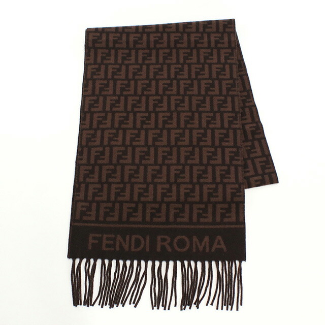 FENDI リバーシブルマフラー ブラウン ×ブラック 男女兼用 FENDI リバーシブルマフラー ブラウン ×ブラック 男女兼用