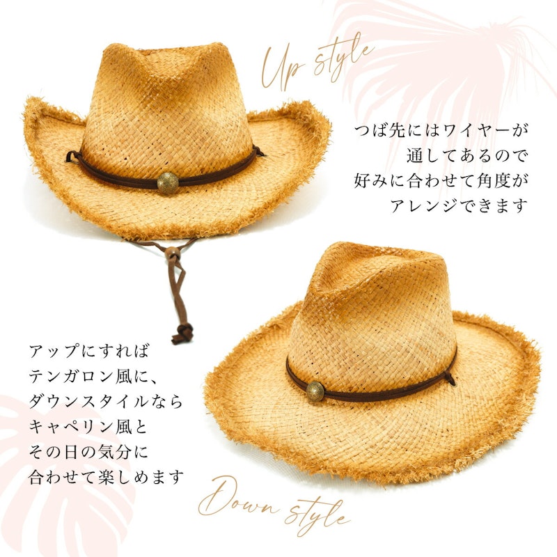 ラフィアフリンジテンガロンハット 4