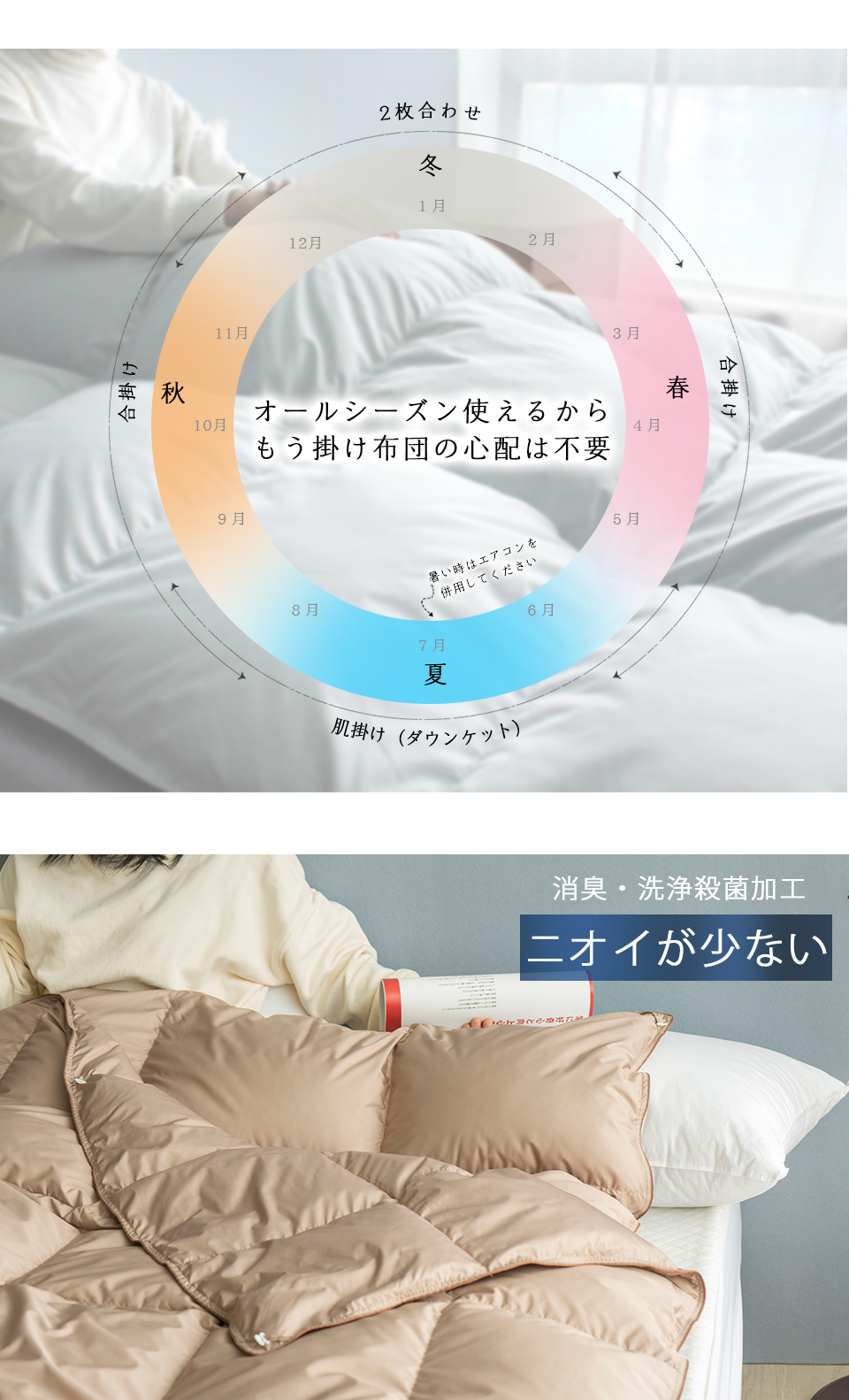 2枚合わせ羽毛布団 4