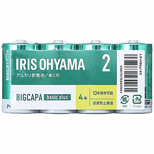 BIGCAPA basic+ 単2アルカリ乾電池4本パック 1