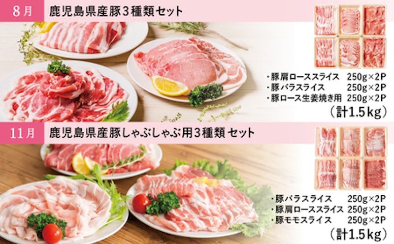 鹿児島県産豚よりどり定期便(全4回) 3
