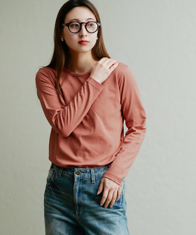シルキースムースコットン Tシャツ長袖 6