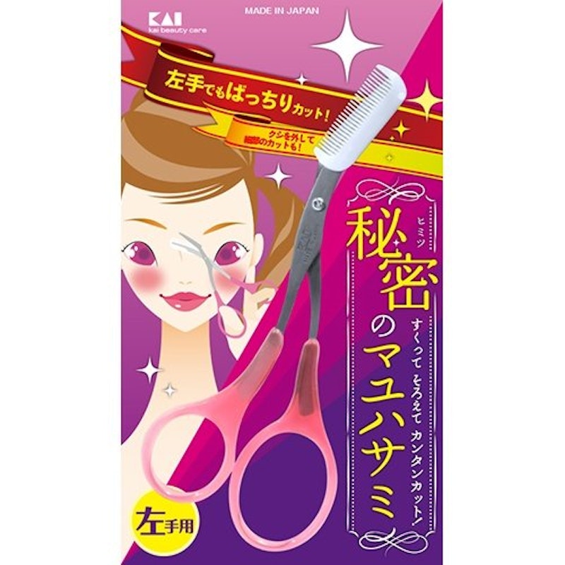 クシ付きマユハサミ(左手用)ピンク 1
