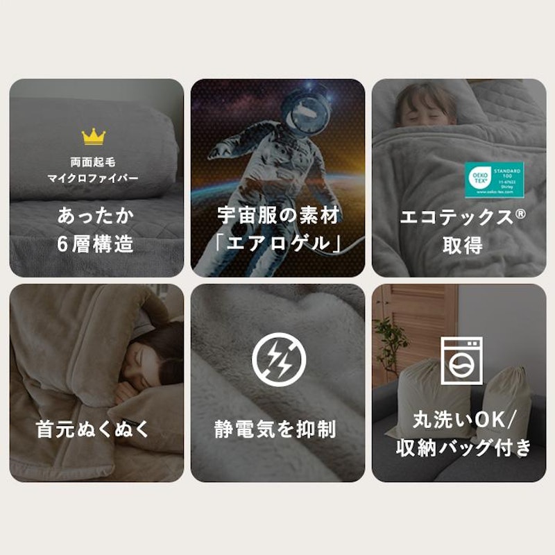 あったかさをためこむ6層毛布 6